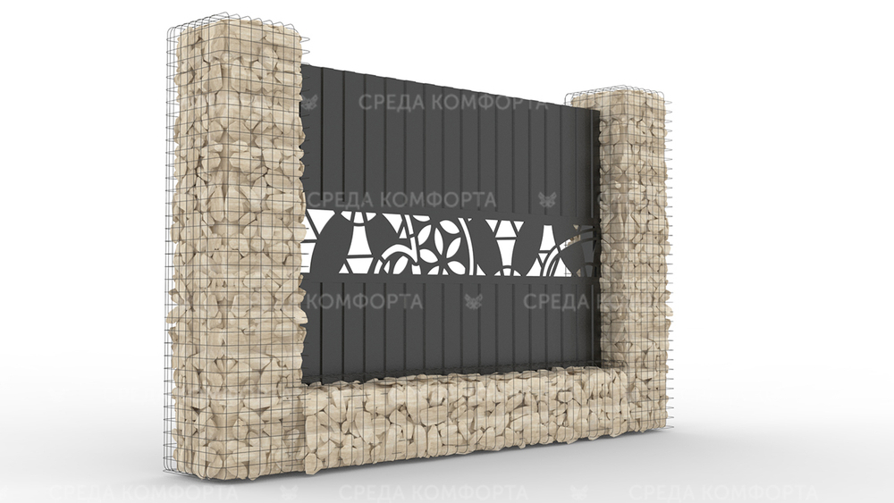 Забор из профлиста 2500х2000 мм ZBR0032 (ворота)