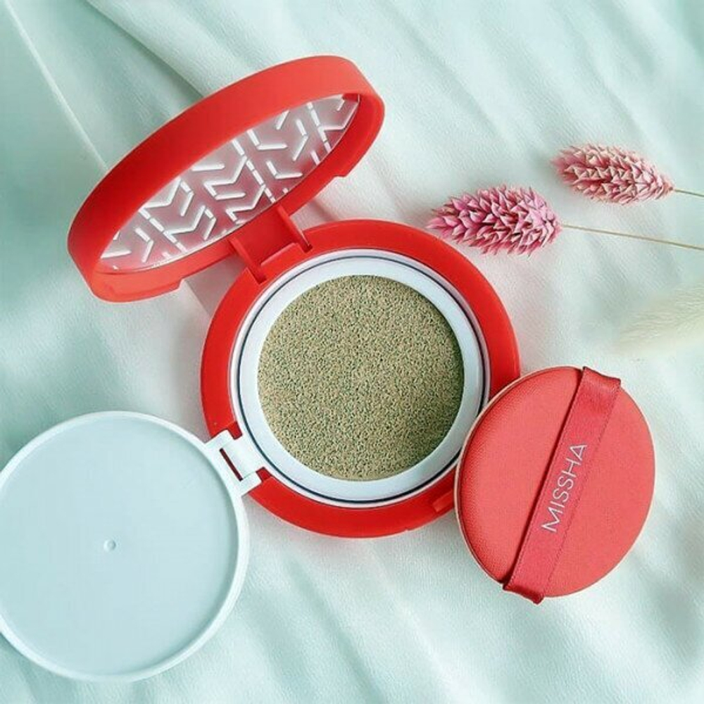 Тональный кушон с матовым финишем. Missha Тон 21 Velvet Finish Cushion SPF50+ PA+++№21 15 гр.