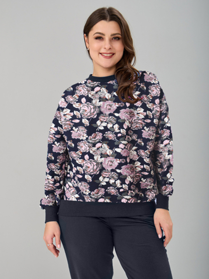 Толстовка К-390Х/тсиний-пудровыерозы