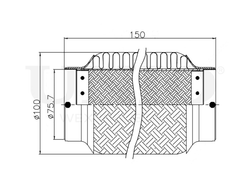 Гофра глушителя 75x150 мм InnerBraid UNIO EXP-75150