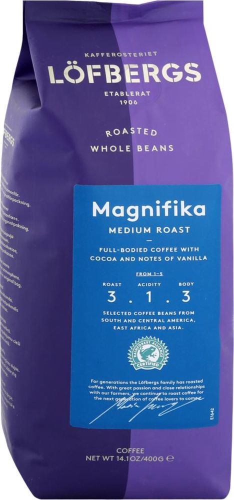 Кофе в зернах Lofbergs Magnifika 400 гр 3 шт