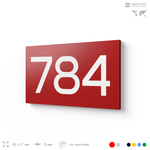 Номер на дверь 784, табличка на дверь для офиса, квартиры, кабинета, аудитории, склада, красная 120х70 мм, Айдентика Технолоджи