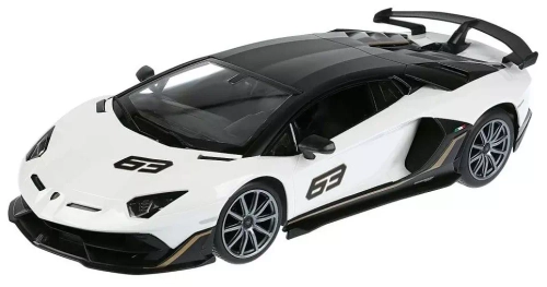 Модель 1:24,  Lamborghini SVJ, белый, открываются двери и багажник, световые и звуковые эффекты