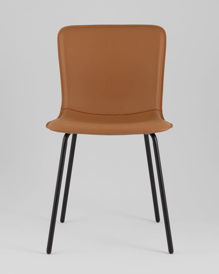 Стул обеденный Pluto коричневая экокожа, черные ножки