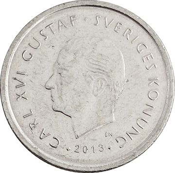1 крона 2013 Швеция «40 лет правления Короля Карла XVI Густава»
