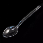 Набор мини-ложек пластиковых 10см, прозрачные 10 шт.