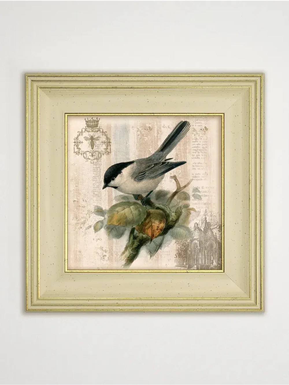 Картина интерьерная на холсте в раме "Птички" 30*30 см