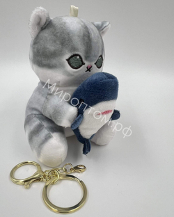 Брелок игрушка Котик с рыбками оптом