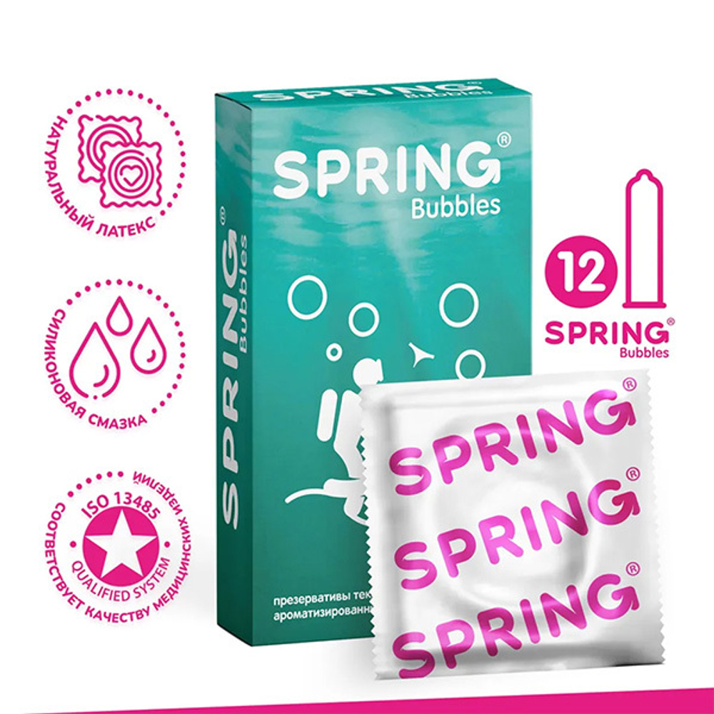 Презервативы с пупырышками Spring Bubbles 12шт