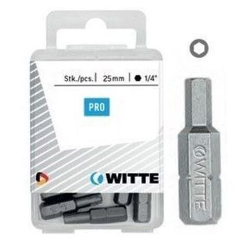 Вставка для шуруповерта Hex 3,0 1/4", 25 мм (упаковка 10шт) WITTE 427083