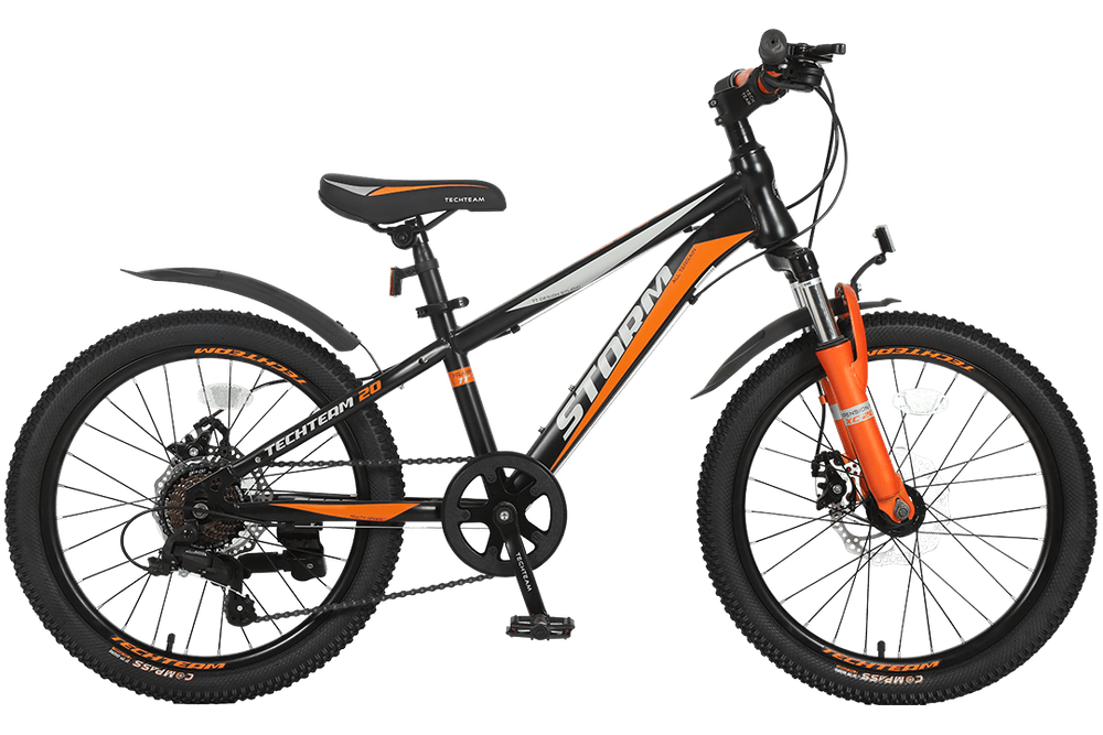 Велосипед TechTeam Storm 20"х11" черный 2022