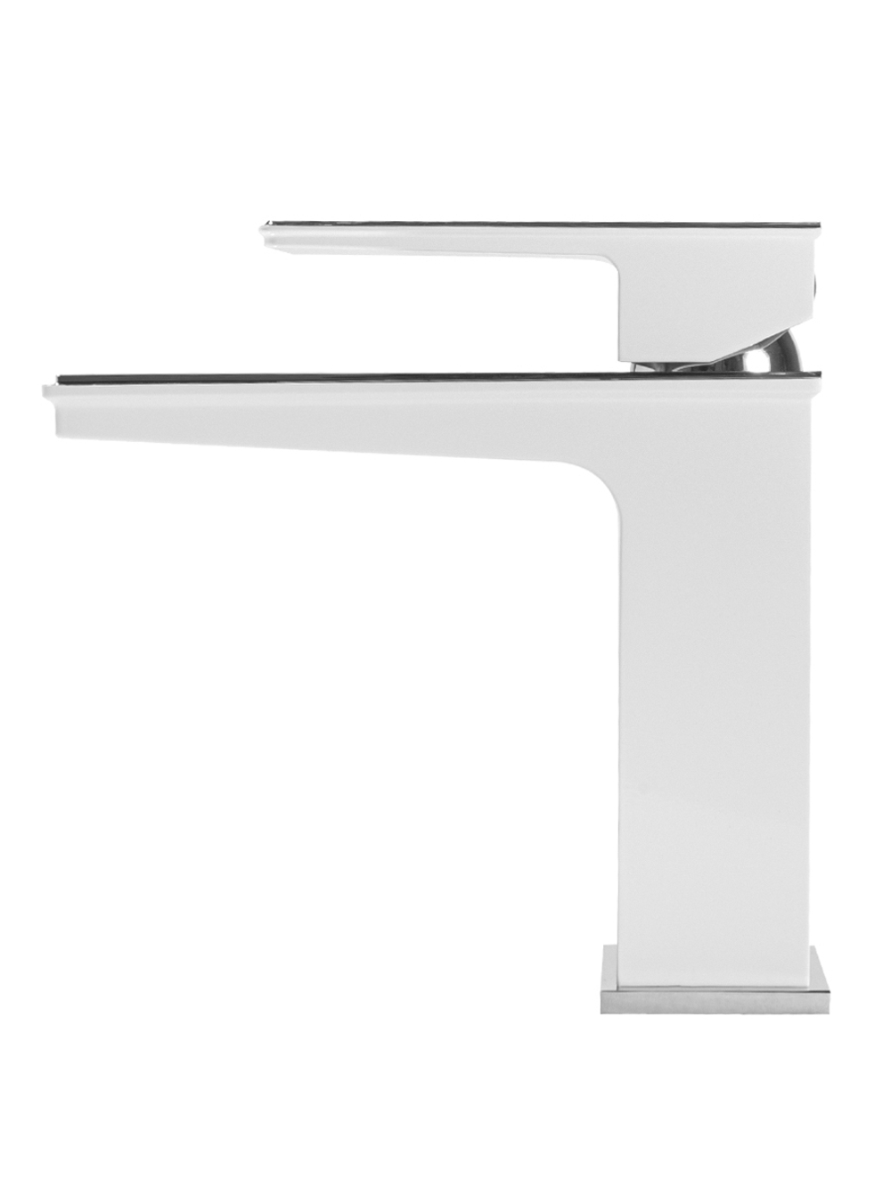 Смеситель "Grocenberg" для раковины и умывальника (белый хром)