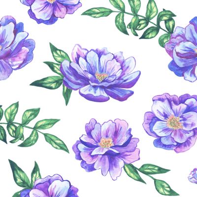 Акварельные фиолетовые цветы