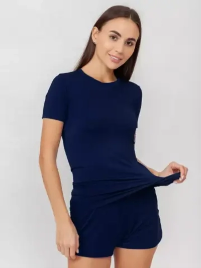 Футболка облегающая однотонная