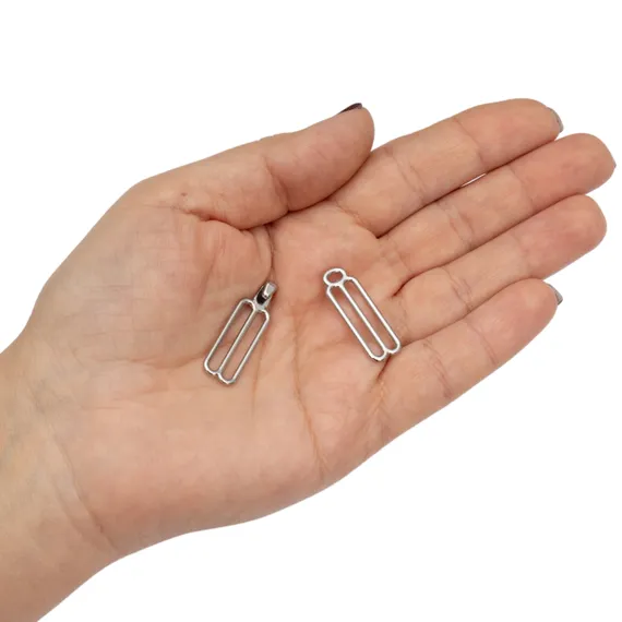 Регуляторы с крючками для бретели серебро 20 мм