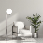 Торшер со стеклянным плафоном 01083/1 хром