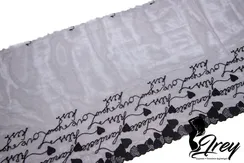 05-90/25 Вышивка на неэл. сетке 25 см, love is, черный (левая)