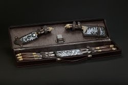 Подарочный набор шампуров в кейсе "Волк №3"