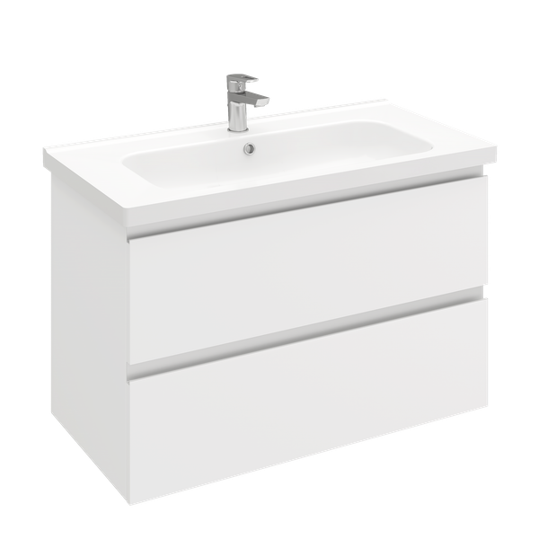 Тумба подвесная ELECTRA 90 под умыв-к Creavit Ideal 90, белый глянец, LE-WCAB-90-101