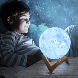 Ночник - светильник светодиодный ЭРА NLED-491-1W-W Луна аккумуляторный белый | Ночники