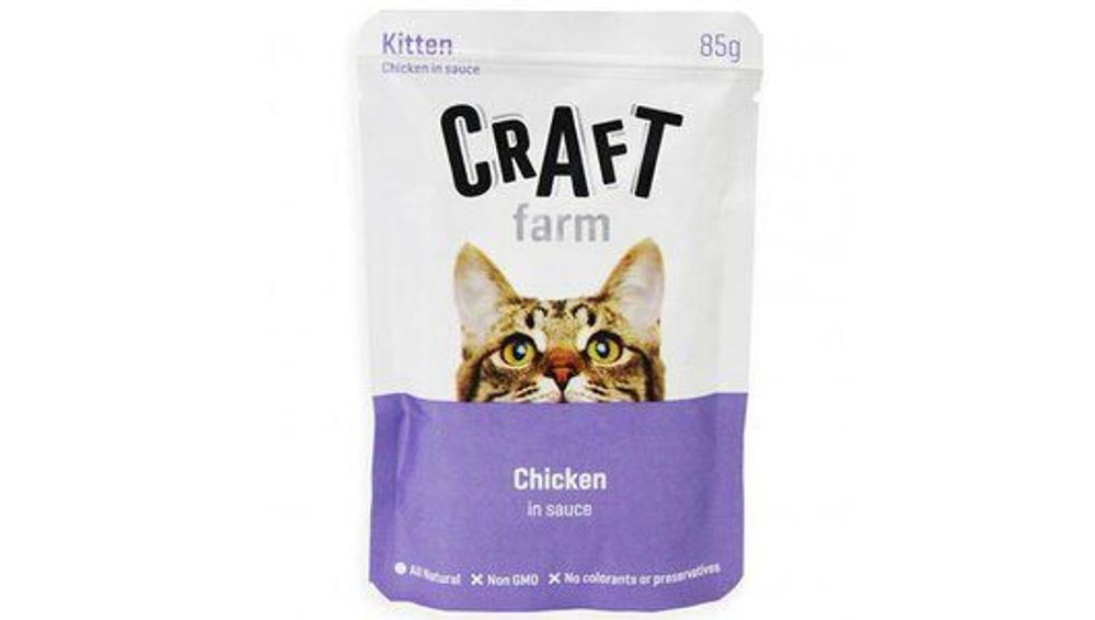 Влажный корм CRAFT farm для котят курица в соусе 85 г