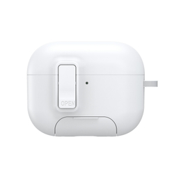 Усиленный чехол белого цвета с замком и подставкой для наушников AirPods Pro 3, серия PECQ Series от Dux Ducis