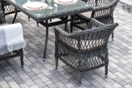 "Амароне" обеденная группа из искусственного ротанга на 6 персон, цвет графит