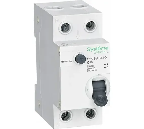 Автомат дифференциального тока Systeme Electric City9 Set 2П 16А/30мА АС 2дин 38099