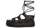 Dr.Dr. Martens Martin Nartilla Leather Gladiator Style Corrugated Pattern Roman Sandals 2.2cm Women's Black