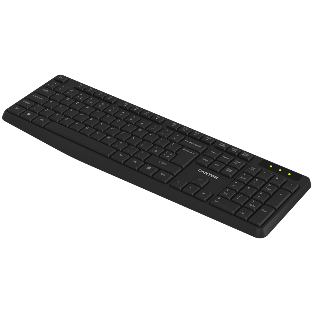 CANYON keyboard KB-W01 RU Wireless Black