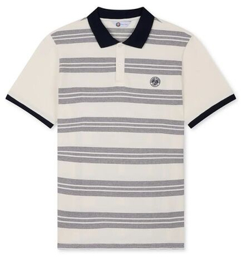 Мужское теннисное поло Roland Garros Heritage Tristan - экрю/темно-синий