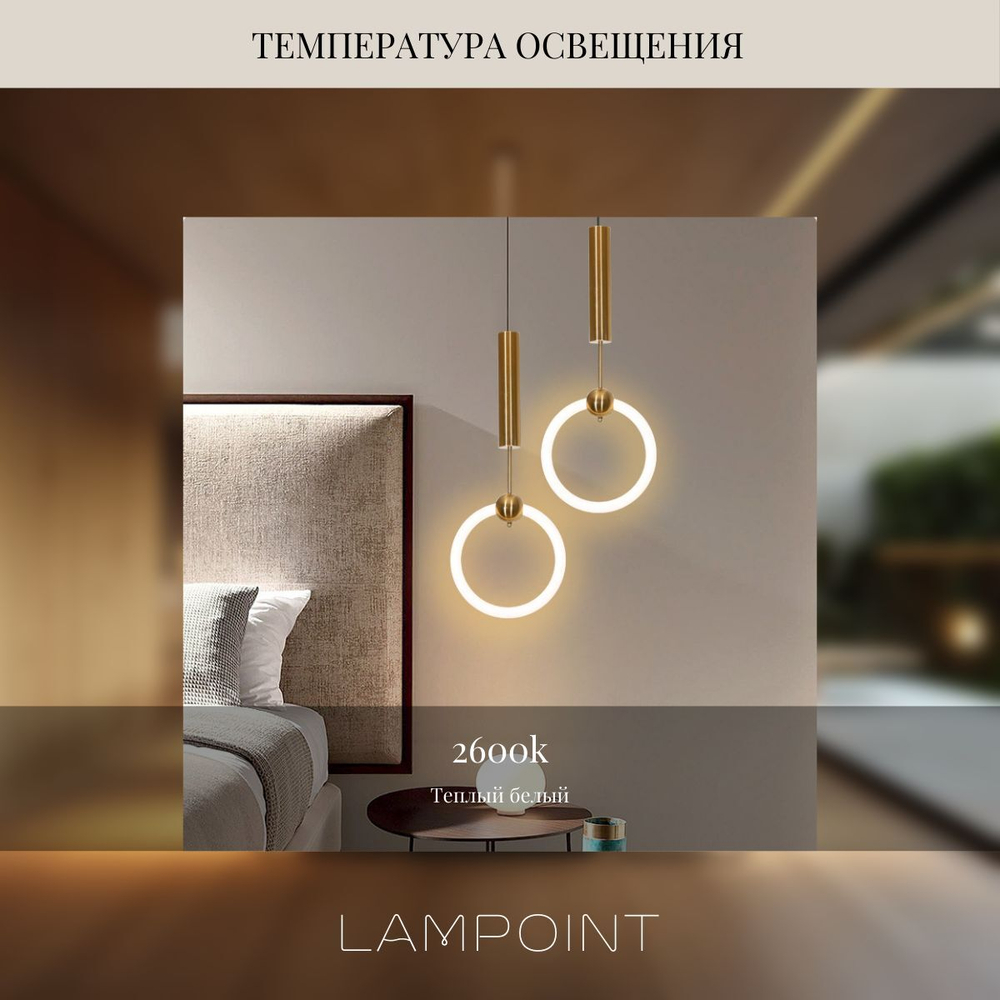 Подвесной светильник светодиодный кольцо, 40см, LED