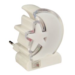 DTL-301-Месяц со звездочкой-RGB-4LED-0.5W Светильник-ночник. Без выключателя. Блистер