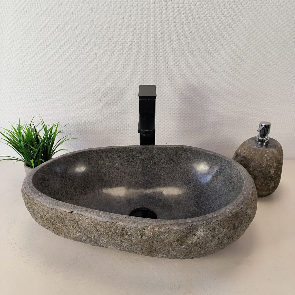 Раковина из речного камня RS-66015 51х33х15 из натурального камня