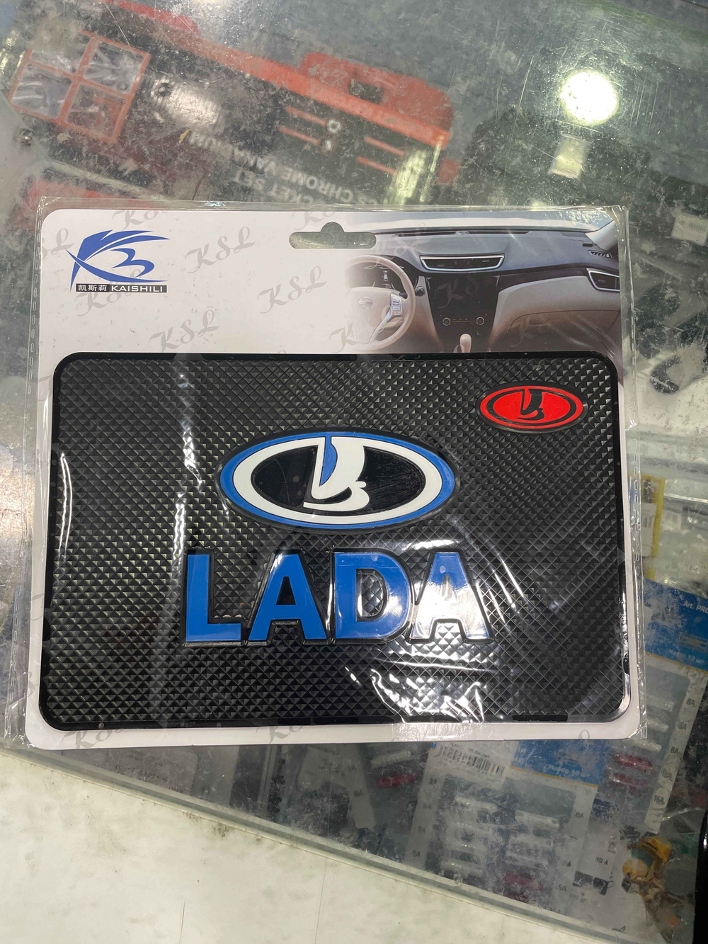 LADA синий / Коврик на панель (1 шт.) 60 гр. 23*23*2