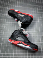 AIR JORDAN 5 RETRO SATIN BRED NOIR/UNIVERSITE ROUGE