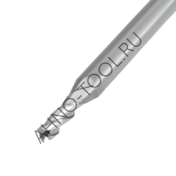 Фреза твердосплавная   2мм (L=50, l=6, хв=4) Z3 45° по алюминию и цвет.металлам BRAL-3E-D2.0 AHNO