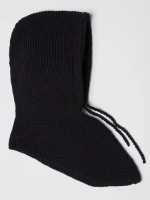 Капор женский вязаный черный