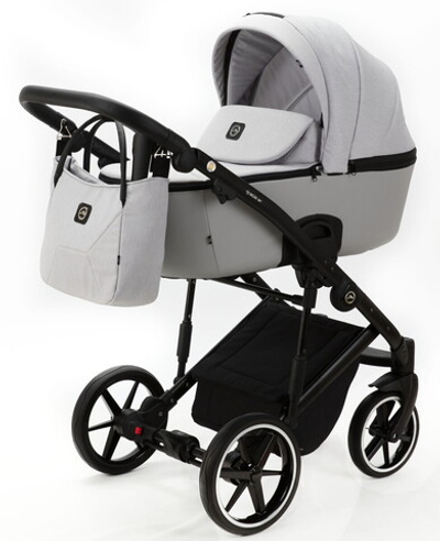 Детская коляска Adamex Mobi 2 в 1 M-PS104 (СВ.СЕРЫЙ+СВ.СЕР.КОЖА)