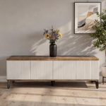 Тумба под телевизор на ножках ROYAL 5047 эко (Дуб Веллингтон-Черный)