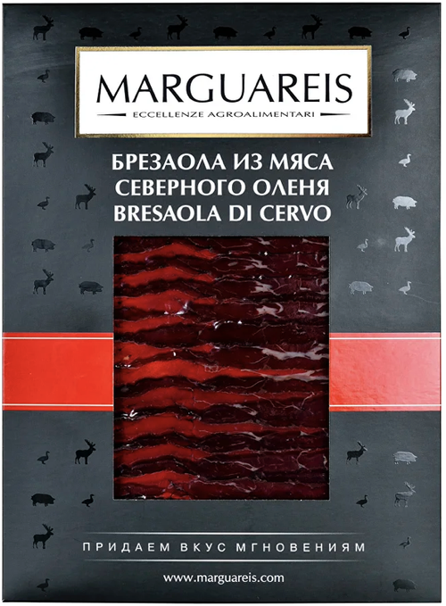 Брезаола подкопченная из мяса северного оленя MARGUAREIS конверт 30гр