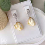 LEFIREL' Серьги серебряные женские "Энель" с цветами из муранского стекла / ювелирные украшения из родированного серебра 925