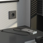 Розетка с заземлением, шторками и USB тип A+C(графит матовый) W1171764