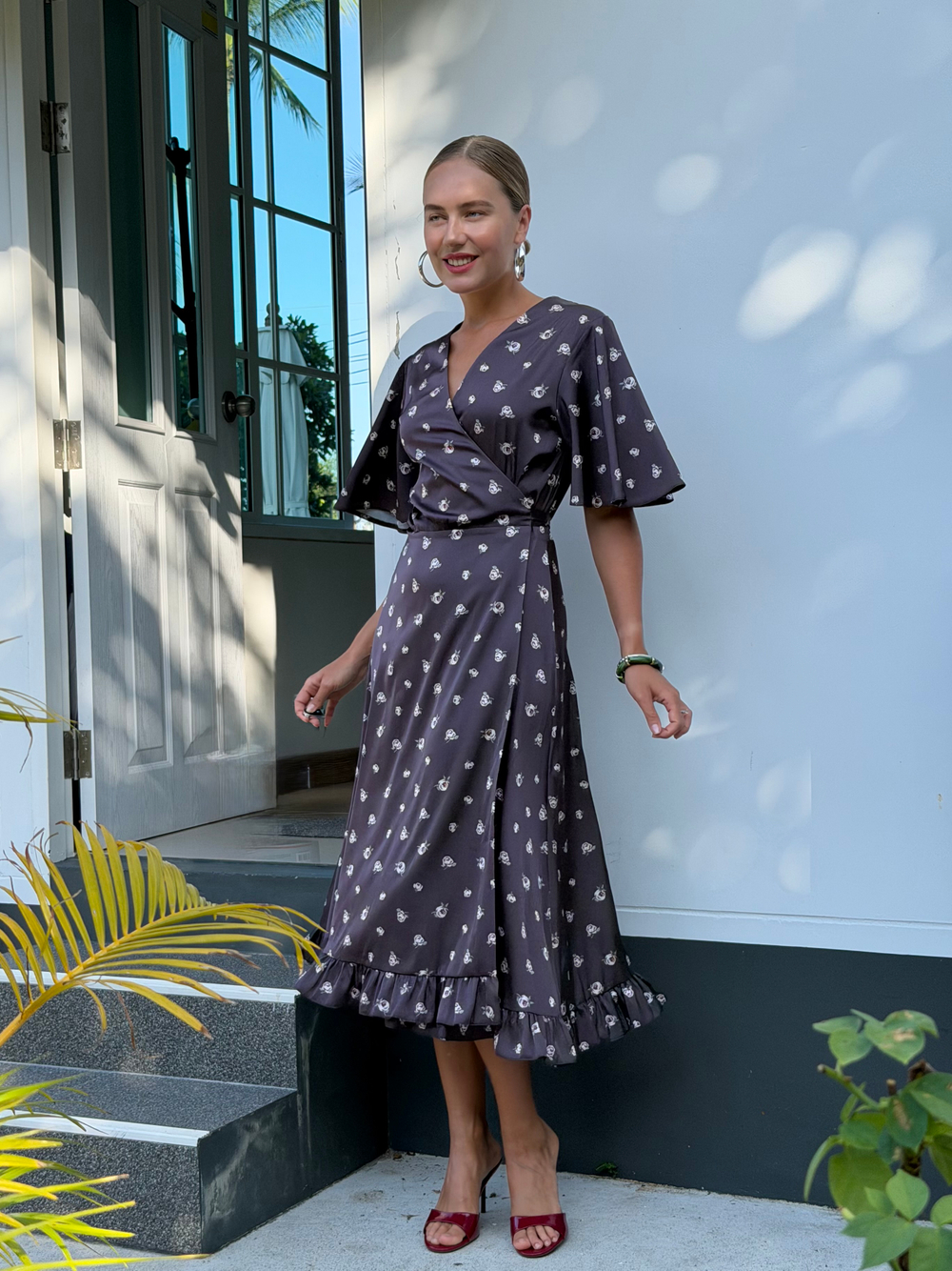 Платье Тюлип цветочный шоколад