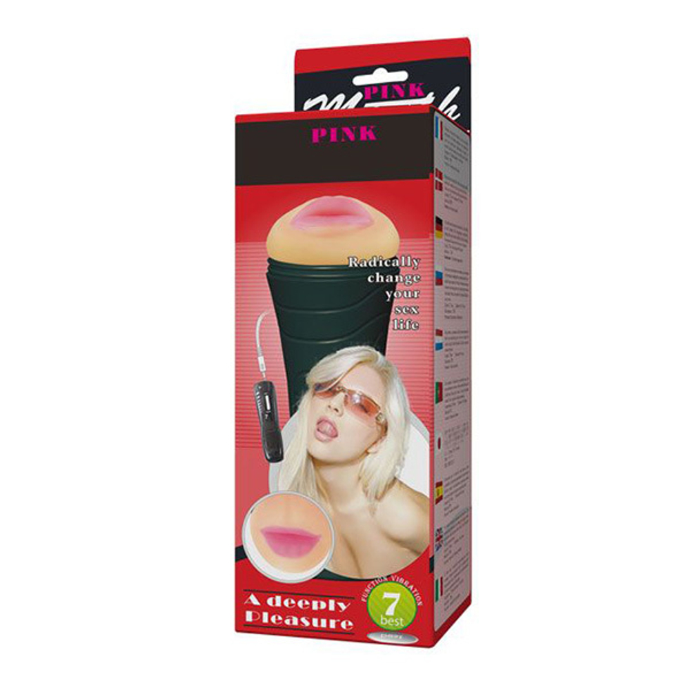 Мастурбатор-ротик в тубе 24см с 7 уровнями вибрации и выносным пультом Baile BM-00900T27Z-2