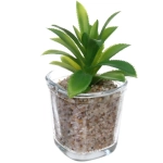 Цветок искусственный «Суккулент» 7*14см в стеклянном горшке