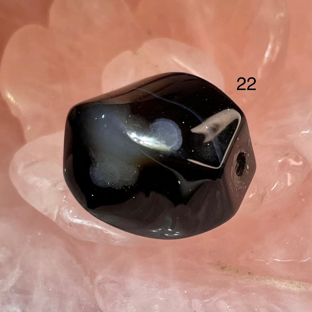 49200 Агат черный Бусина 12*18мм-5