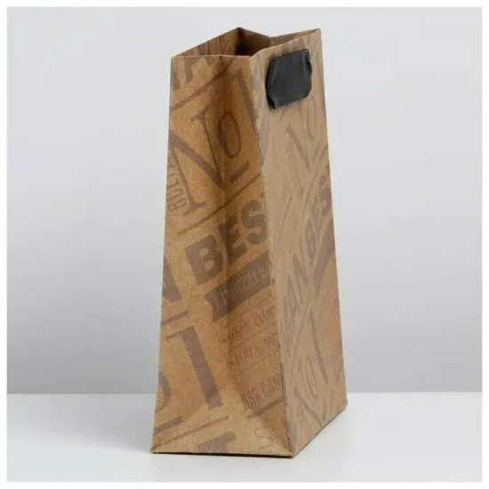 Пакет подарочный крафтовый вертикальный, упаковка, «Only for real man», S 12 х 15 х 5.5 см