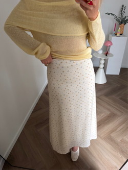 Юбка в цветочек миди сливочное масло
