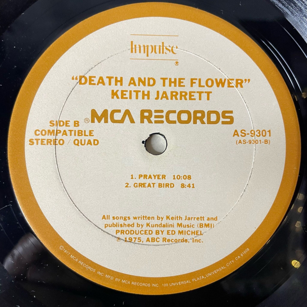 Винтажная виниловая пластинка LP Keith Jarrett Death And The Flower (USA 1975) Great Bird